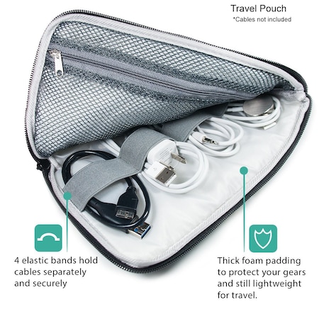 Electriduct Travel Organizer Case and Accessory Holder- Black UTW-PKT03-BK-2PK